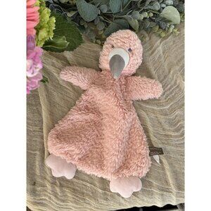 13” Demdaco Flamingo Soft Pink Lovey Rattle‎ Security Blanket Pink Light Plush